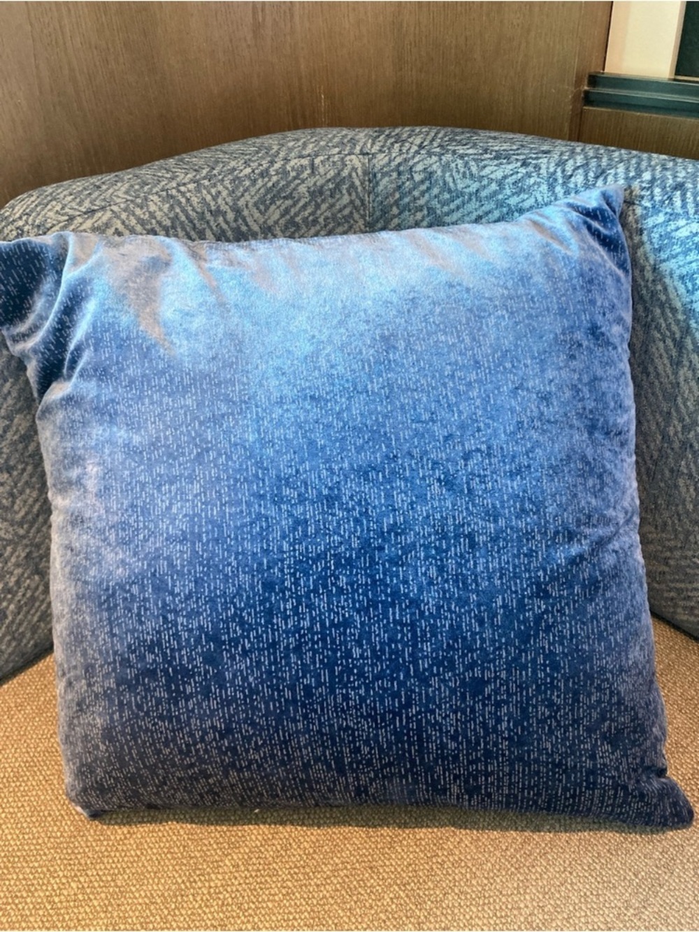 Blue Velvet Decorative Throw Pillow
